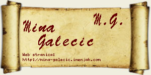 Mina Galečić vizit kartica